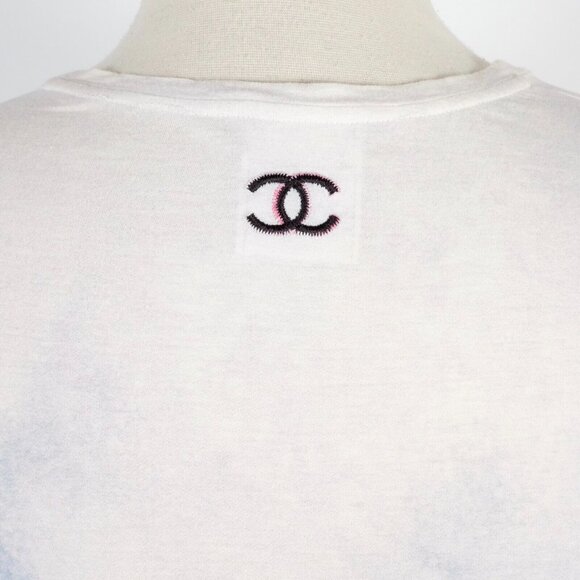 Chanel 2010 36 US 4 T shirt top Coco smoking watercolor painted - Picture 7 of 16